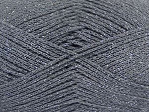 Fiber Content 88% Cotton, 12% Metallic Lurex, Brand Ice Yarns, Grey, fnt2-68490 