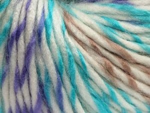 Composition 85% Acrylique, 15% Laine, White, Turquoise, Lilac, Brand Ice Yarns, Camel, fnt2-69009