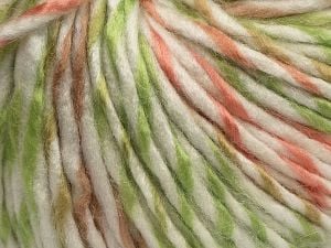 Composition 85% Acrylique, 15% Laine, White, Salmon, Brand Ice Yarns, Green, Camel, fnt2-69010
