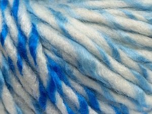 Composition 85% Acrylique, 15% Laine, White, Brand Ice Yarns, Blue Shades, fnt2-69011 