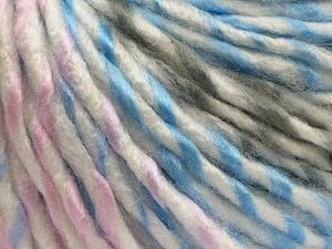 Composition 85% Acrylique, 15% Laine, White, Pink, Light Grey, Brand Ice Yarns, Blue, fnt2-69013 