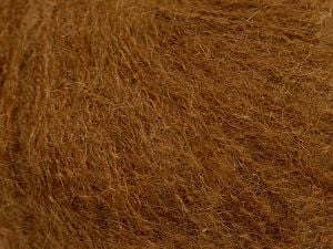 Composition 47% superkid Mohair, 31% Superwash Extrafine Merino Wool, 22% Polyamide, Brand Ice Yarns, Brown, fnt2-69140 