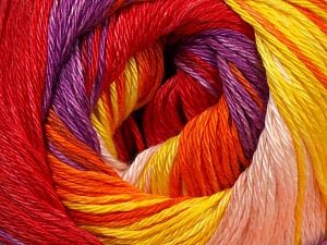 Composition 100% Coton mercerisÃ©, Yellow, Red, Purple, Orange, Light Pink, Brand Ice Yarns, fnt2-69531 