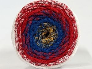 Please be advised that yarns are made of recycled cotton, and dye lot differences occur. Composition 100% Coton, White, Red, Brand Ice Yarns, Gold, Blue, Yarn Thickness 4 Medium Worsted, Afghan, Aran, fnt2-70668