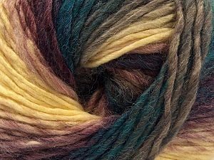 Composition 70% Acrylique, 30% Laine, Yellow, Brand Ice Yarns, Emerald Green, Brown, Yarn Thickness 3 Light DK, Light, Worsted, fnt2-70820