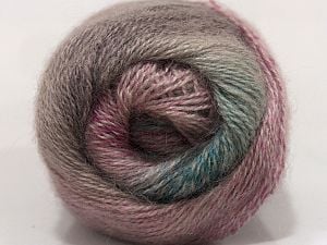 Fiber Content 75% Premium Acrylic, 15% Wool, 10% Mohair, Turquoise, Pink Shades, Light Maroon, Brand Ice Yarns, Yarn Thickness 2 Fine Sport, Baby, fnt2-71671