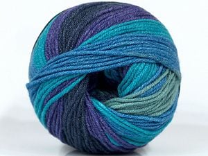 Fiber Content 50% Acrylic, 50% Cotton, Turquoise, Purple Shades, Jeans Blue, Brand Ice Yarns, Green, fnt2-72626