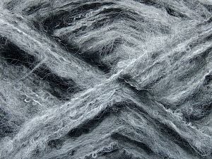 Composition 61% Acrylique, 18% Nylon, 11% Polyester, 10% Laine, Brand Ice Yarns, Grey Shades, Black, fnt2-73214 