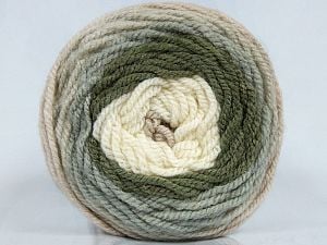 This is a self-striping yarn. Please see package photo for the color combination. This is a self-striping yarn. Please see package photo for the color combination. İçerik 80% Akrilik, 20% Yün, Light Grey, Light Beige, Khaki, Brand Ice Yarns, Cream, fnt2-73273