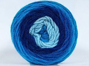 This is a self-striping yarn. Please see package photo for the color combination. Fiber Content 80% Acrylic, 20% Wool, Brand Ice Yarns, Blue Shades, fnt2-73278