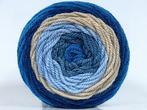 This is a self-striping yarn. Please see package photo for the color combination. İçerik 80% Akrilik, 20% Yün, Light Lilac, Light Camel, Brand Ice Yarns, Blue Shades, fnt2-73279