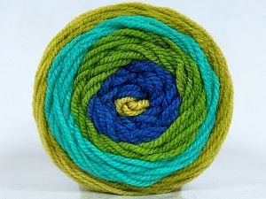 This is a self-striping yarn. Please see package photo for the color combination. Composition 80% Acrylique, 20% Laine, Purple, Brand Ice Yarns, Green Shades, fnt2-73281