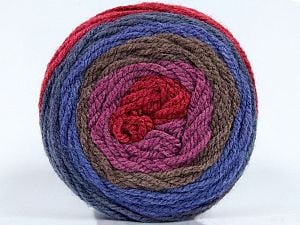 This is a self-striping yarn. Please see package photo for the color combination. Composition 80% Acrylique, 20% Laine, Red, Purple Shades, Brand Ice Yarns, Fuchsia, Camel, fnt2-73285 