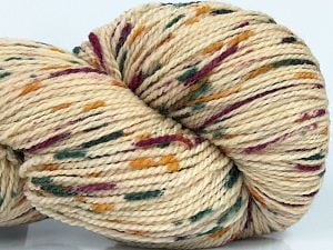 Composition 85% Superwash Merino Wool, 15% Soie, Purple, Brand Ice Yarns, Gold, Dark Green, Cream, fnt2-73841 
