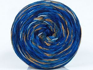 Machine Washable and Dryable Fiber Content 75% Virgin Wool, 25% Polyamide, Brand Ice Yarns, Gold, Blue Shades, fnt2-73958 
