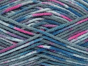 Composition 100% Acrylique haut de gamme, Pink, Brand Ice Yarns, Grey Shades, Blue, fnt2-74142