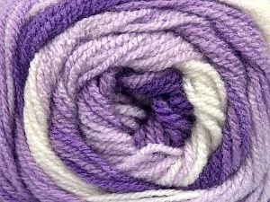 Fiber Content 100% Baby Acrylic, White, Lilac Shades, Brand Ice Yarns, fnt2-77505