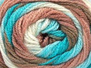Fiber Content 100% Baby Acrylic, White, Turquoise, Brand Ice Yarns, Brown Shades, fnt2-77512