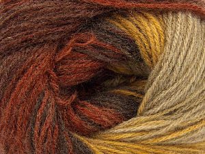 Fiber Content 60% Acrylic, 20% Angora, 20% Wool, Brand Ice Yarns, Gold, Copper, Brown Shades, fnt2-77523