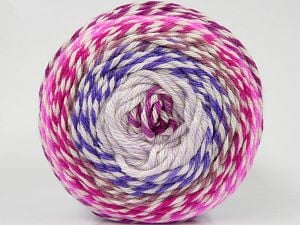 Composition 100% Acrylique haut de gamme, White, Purple, Pink Shades, Brand Ice Yarns, Yarn Thickness 4 Medium Worsted, Afghan, Aran, fnt2-77650 