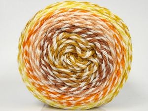 Composition 100% Acrylique haut de gamme, Yellow, White, Salmon, Brand Ice Yarns, Gold, Copper, Yarn Thickness 4 Medium Worsted, Afghan, Aran, fnt2-77651 