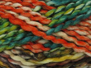 Composition 70% Laine, 30% Acrylique, Brand Ice Yarns, Green Shades, Copper, Black, Beige, fnt2-77917