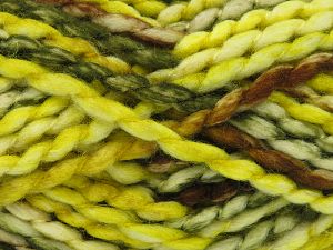 Composition 70% Laine, 30% Acrylique, Brand Ice Yarns, Green Shades, Brown, fnt2-77919