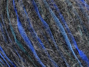 Composition 63% Polyamide, 5% Laine mÃ©rinos, 20% superkid Mohair, 11% Viscose, 1% Ã‰lasthanne, Turquoise, Brand Ice Yarns, Blue, Anthracite Black, fnt2-78175 