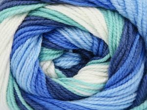 Fiber Content 100% Baby Acrylic, White, Mint Green, Brand Ice Yarns, Blue Shades, fnt2-78363