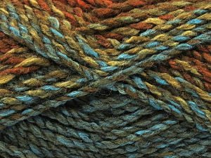 Fiber Content 100% Premium Acrylic, Turquoise, Brand Ice Yarns, Gold, Brown Shades, fnt2-78543