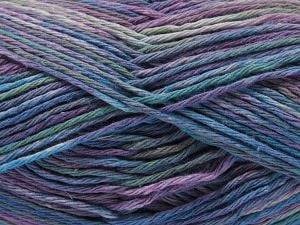 Fiber Content 100% Cotton, Turquoise, Purple, Brand Ice Yarns, Green, Yarn Thickness 3 Light DK, Light, Worsted, fnt2-78831 