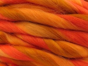 Fiber Content 80% Acrylic, 20% Wool, Salmon Shades, Brand Ice Yarns, Gold, Yarn Thickness 6 SuperBulky Bulky, Roving, fnt2-78845 
