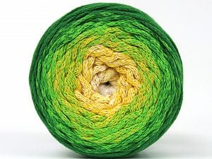 Please be advised that yarns are made of recycled cotton, and dye lot differences occur. Fiber Content 100% Cotton, Yellow, White, Brand Ice Yarns, Green Shades, fnt2-79849 