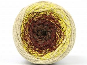 Please be advised that yarns are made of recycled cotton, and dye lot differences occur. Composition 100% Coton, Yellow, Brand Ice Yarns, Cream, Brown Shades, fnt2-79858 