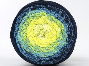 Please be advised that yarns are made of recycled cotton, and dye lot differences occur. Fiber Content 100% Cotton, Yellow, White, Turquoise, Brand Ice Yarns, Dark Navy, fnt2-79861 