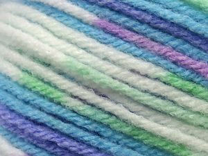 Machine washable. Dry flat. Do not bleach. Fiber Content 100% Acrylic, White, Turquoise, Mint Green, Lilac Shades, Brand Ice Yarns, fnt2-79863 