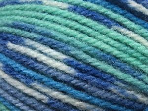 Composition 65% Acrylique, 35% Laine, White, Mint Green, Brand Ice Yarns, Blue Shades, fnt2-79887
