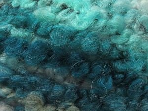 Composition 72% Acrylique, 3% Polyester, 25% Laine, Turquoise Shades, Brand Ice Yarns, Cream Shades, fnt2-79901 