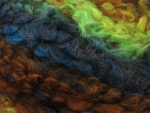 Fiber Content 72% Acrylic, 3% Polyester, 25% Wool, Turquoise, Brand Ice Yarns, Green, Gold, Copper, fnt2-79909 
