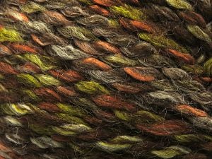 Composition 65% Acrylique, 35% Laine, Brand Ice Yarns, Green, Copper, Brown Shades, fnt2-79918