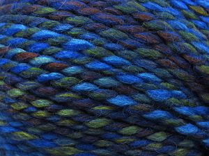 Fiber Content 65% Acrylic, 35% Wool, Brand Ice Yarns, Green, Copper, Blue Shades, fnt2-79928 
