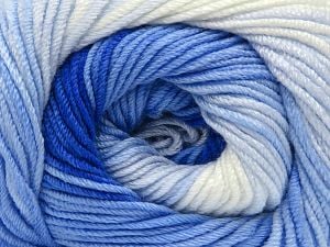 Composition 100% Acrylique Anti-bouloches, White, Brand Ice Yarns, Blue Shades, fnt2-79946 