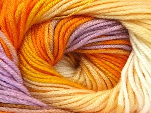 Composition 100% Acrylique Anti-bouloches, White, Orange Shades, Lilac, Brand Ice Yarns, fnt2-79962 