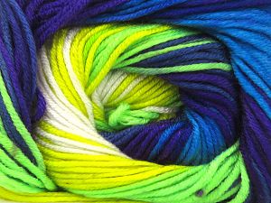 Composition 100% Acrylique Anti-bouloches, Yellow, White, Purple, Brand Ice Yarns, Green, Blue Shades, fnt2-79966 