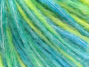 Composition 45% Acrylique, 40% Polyamide, 15% Laine, Turquoise Shades, Brand Ice Yarns, Green Shades, fnt2-79992
