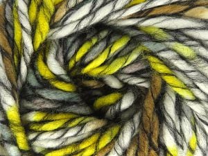 Composition 80% Acrylique, 20% Laine, Yellow, White, Brand Ice Yarns, Grey, Green Shades, Black, Yarn Thickness 5 Bulky Chunky, Craft, Rug, fnt2-80003 