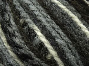 Composition 65% Acrylique, 35% Laine, White, Brand Ice Yarns, Grey Shades, Dark Brown, Black, Yarn Thickness 3 Light DK, Light, Worsted, fnt2-80014 