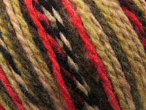 Composition 65% Acrylique, 35% Laine, Red, Brand Ice Yarns, Brown Shades, Black, Yarn Thickness 3 Light DK, Light, Worsted, fnt2-80017 