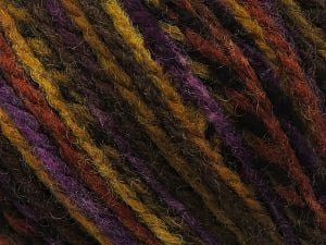 Composition 65% Acrylique, 35% Laine, Purple, Brand Ice Yarns, Brown Shades, Black, Yarn Thickness 3 Light DK, Light, Worsted, fnt2-80018 