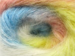 Fiber Content 65% Acrylic, 5% Polyamide, 15% Polyester, 15% Mohair, Yellow, Pink, Brand Ice Yarns, Blue, fnt2-80042
